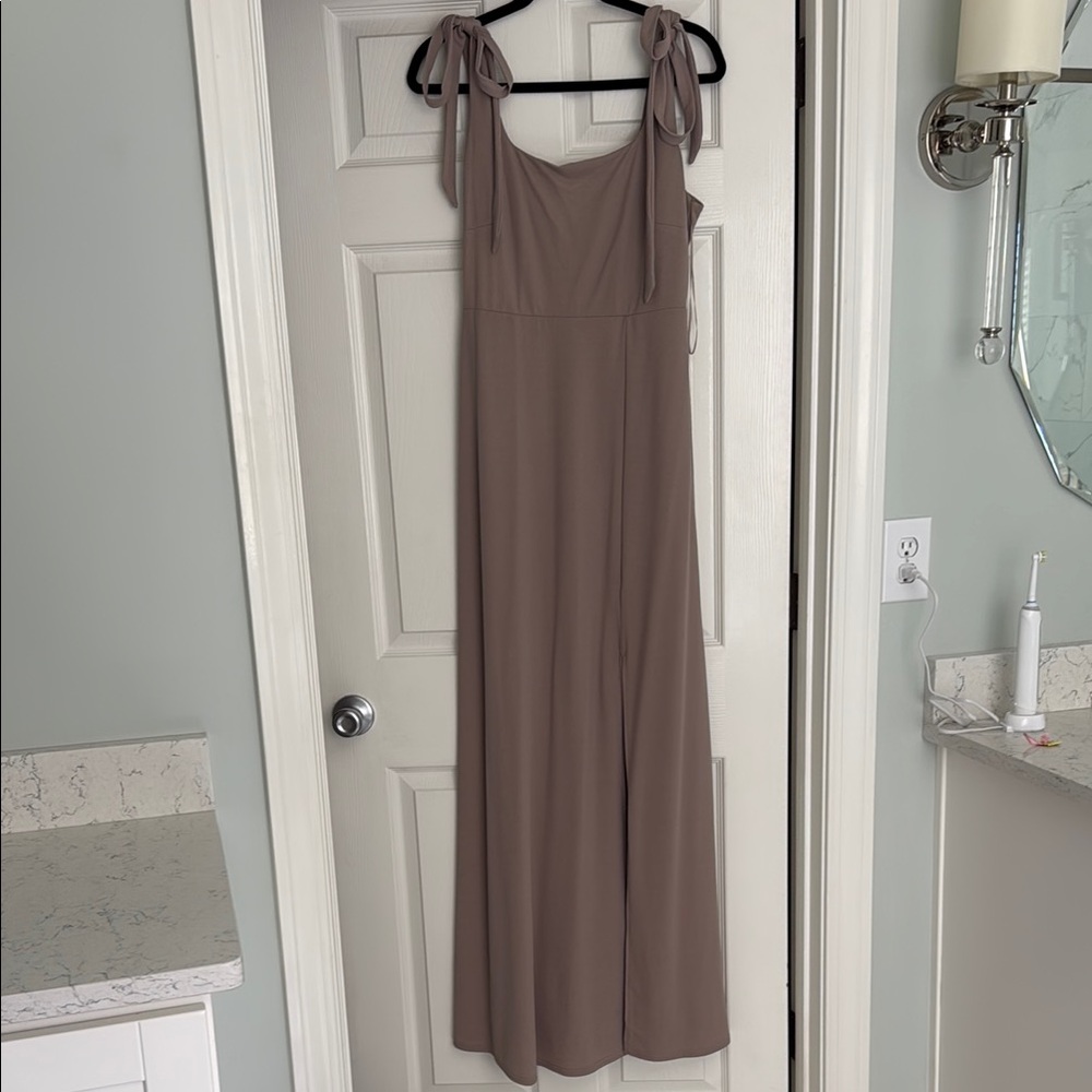 Birdy Grey Brown Spaghetti Strap Maxi Sundress